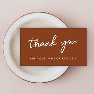 Thank you Enclosure Card   Earthy Burnt Orange