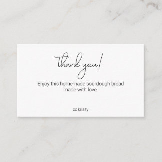 Thank You Enclosure Card for baking