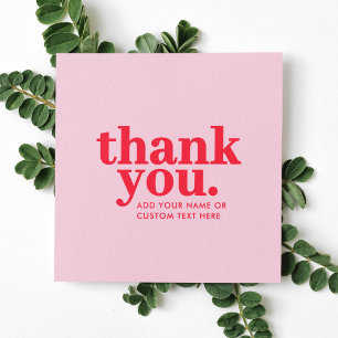 Thank you Enclosure Card Modern Red & Pink