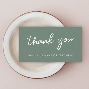 Thank you Enclosure Card   Modern Sage Green