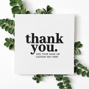 Thank you Enclosure Card   Retro Black and White