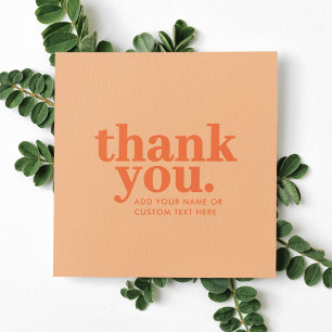 Thank you Enclosure Card   Retro Peach Orange