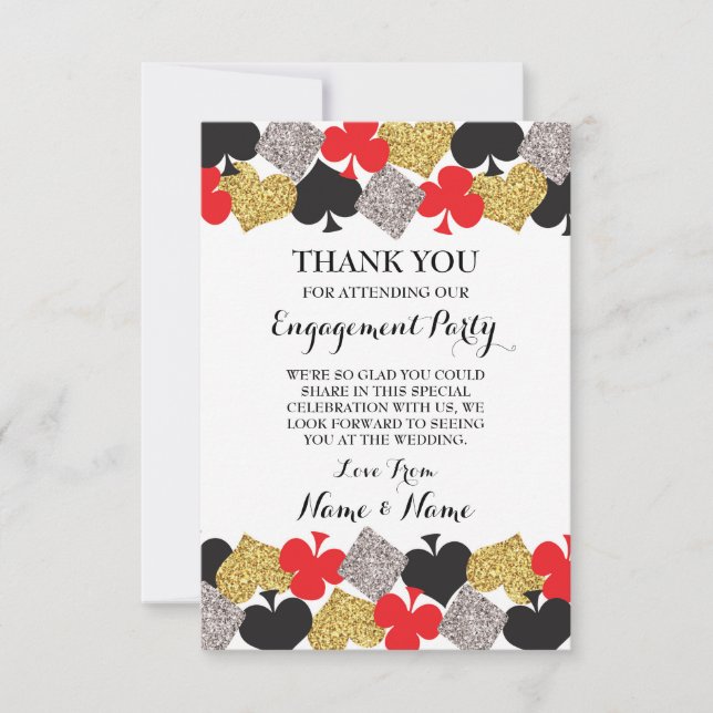 Thank You Engagement Party Wedding Vegas Casino Invitation (Front)