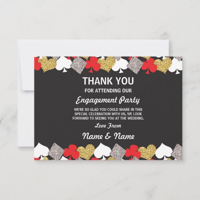 Thank You Engagement Wedding Las Vegas Casino Card (Front)