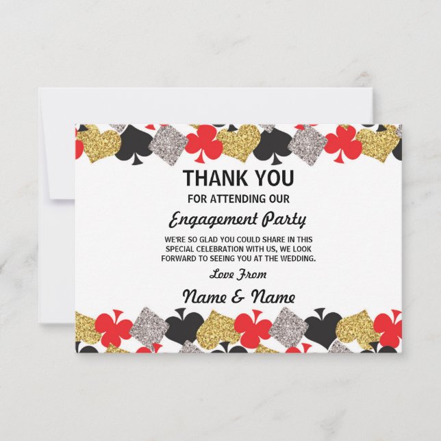Thank You Engagement Wedding Las Vegas Casino Card (Front)