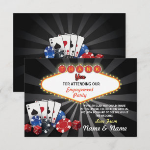 Thank You Engagement Wedding Las Vegas Casino Invitation