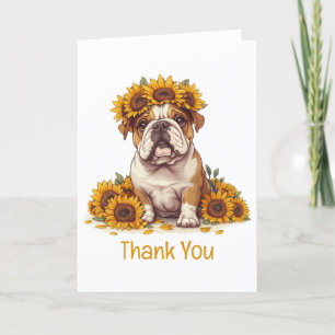 Thank You English Bulldog Sunflower Crown