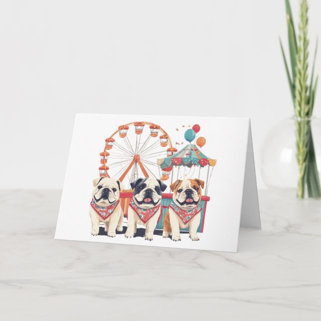 Thank You English Bulldogs At A Carnival  (Front)