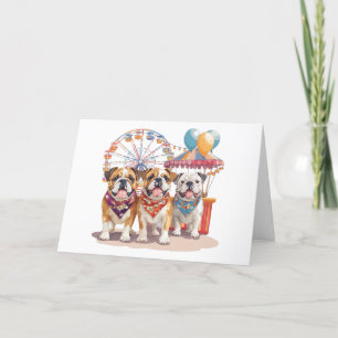 Thank You English Bulldogs At A Carnival  Card