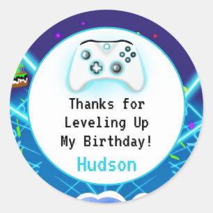 Thank You Epic Gamer Birthday Critical Hit! Classic Round Sticker