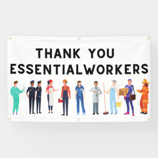 Thank You Essential Workers Outdoor Banner