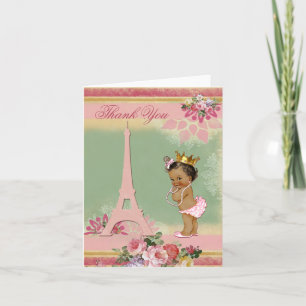 Thank You Ethnic Paris Princess Baby Shower Card