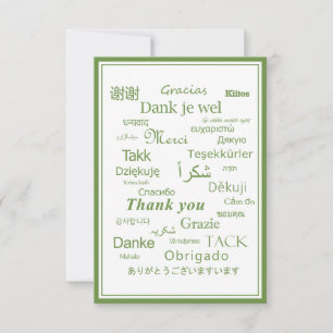 "Thank You" Expression International Language  Thank You Card