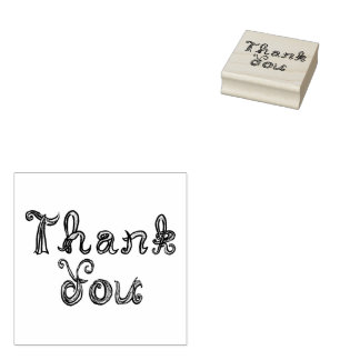 Thank You Fabric Font Wood Art Stamp