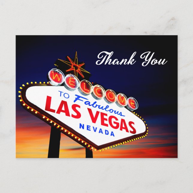 Thank You - Fabulous Las Vegas Nevada Sign Postcard (Front)