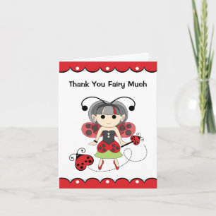 Thank You Fairy Much Cute Red Ladybug Fairy Card