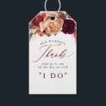 Thank You Fall Flowers Botanical Rustic Gift Tags<br><div class="desc">Fall floral wedding tags</div>