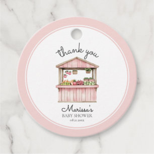 Thank You Farmers Market Girl Baby Shower Favour Tags