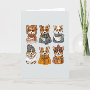 Thank You Fashionable Welsh Corgi Dogs Card