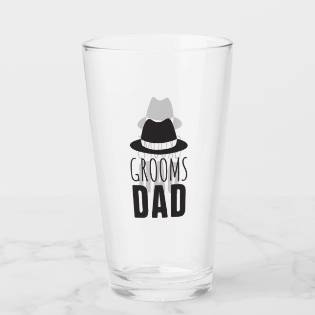 Thank You father of the Groom Dad Bridal Party Glass (Front)