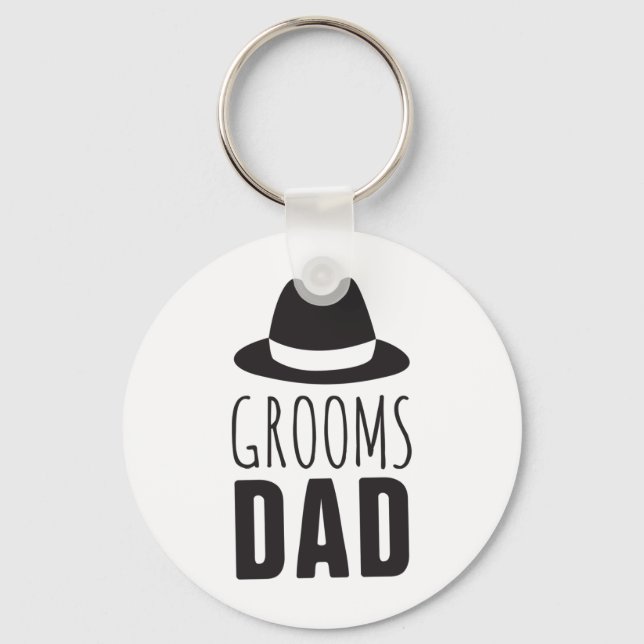 Thank You father of the Groom Dad Bridal Party Key Ring (Front)