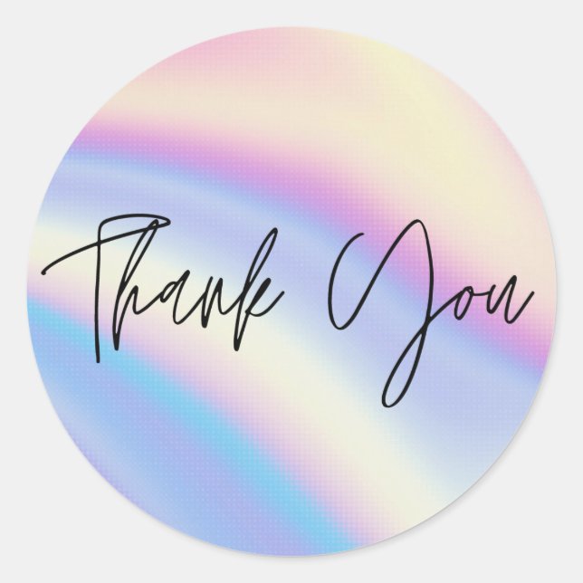 Thank you Faux Holographic Classic Round Sticker (Front)