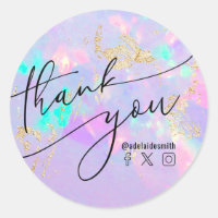 thank you faux iridescent opal