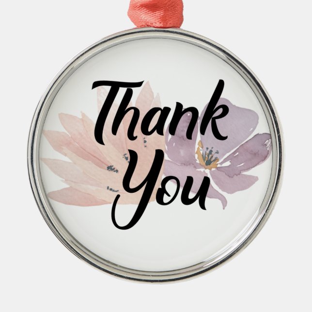 Thank You Favor Floral Metal Tree Decoration (Front)