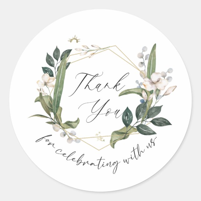 Thank You Favor Sticker, Wedding sticker (Front)