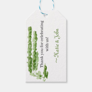 Thank you favor tag watercolor greenery classic
