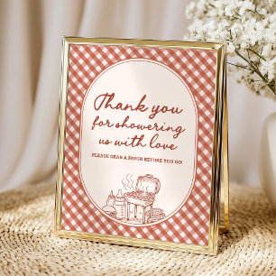 Thank You Favour Baby Q BBQ Couples Baby Shower Poster