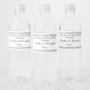 Thank You Favour Elegant Romantic Wedding Favour   Water Bottle Label