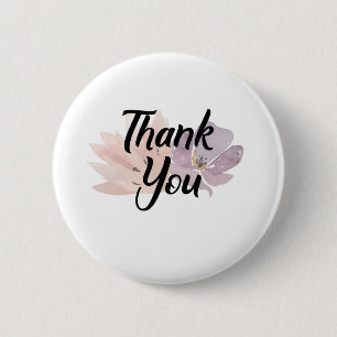 Thank You Favour Floral 6 Cm Round Badge