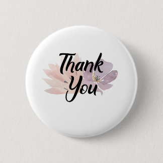 Thank You Favour Floral 6 Cm Round Badge
