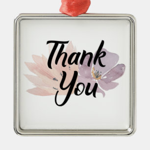 Thank You Favour Floral Metal Tree Decoration