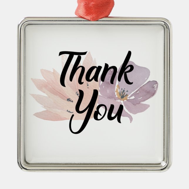 Thank You Favour Floral Metal Tree Decoration (Front)