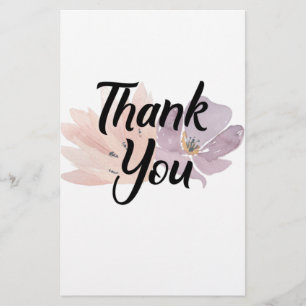 Thank You Favour Floral Stationery
