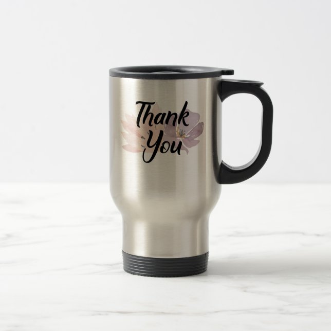 Thank You Favour Floral Travel Mug (Right)