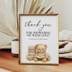 Thank You Favour New Chapter Bear Baby Shower Poster