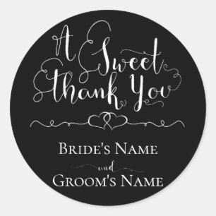 Thank you favour sticker for weddings and showers