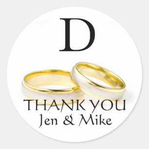 Thank You Favour Sticker Monogram D