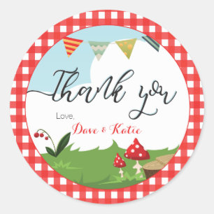 Thank You Favour Sticker Picnic/BBQ/Woodland