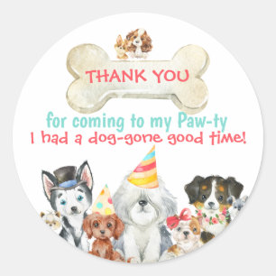 Thank you Favour Tag  Puppy Birthday Party