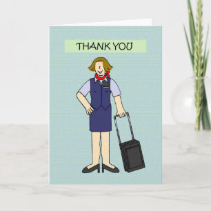 Thank You Female Cabin Crew Cartoon