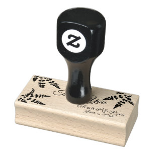 Thank You, Ferns Botanical Personalised Rubber Stamp