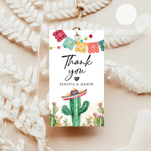 Thank You Fiesta Cactus Watercolor Shower Favour Gift Tags