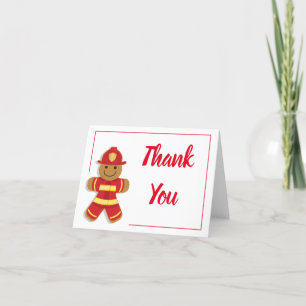 Thank You Firefighter Gingerbread Man Blank Card