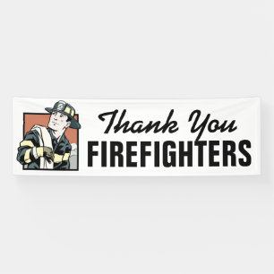 Thank you Firefighters customisable banner sign