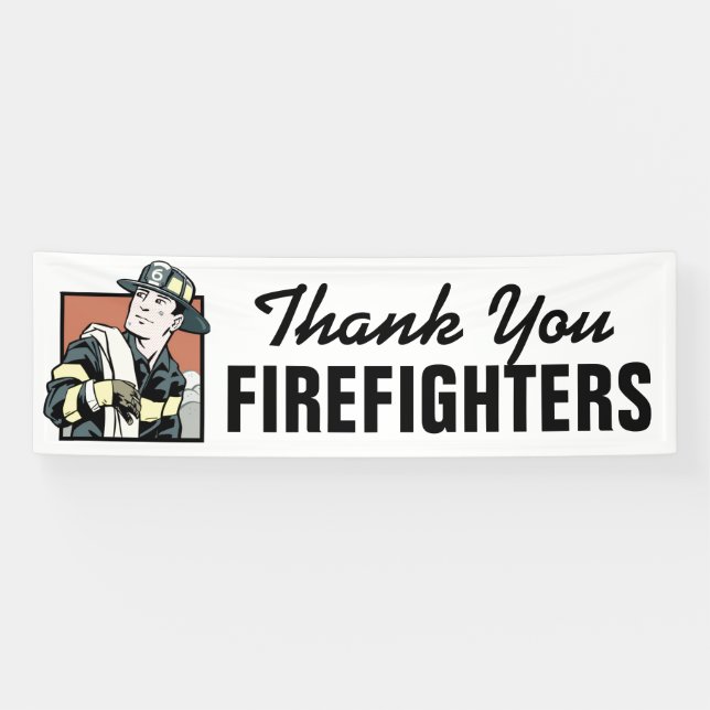 Thank you Firefighters customisable banner sign (Horizontal)