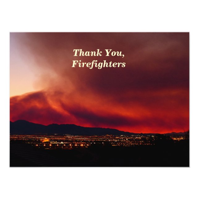 Thank You, Firefighters, Sky on Fire Fine Art Photo Print (Front)